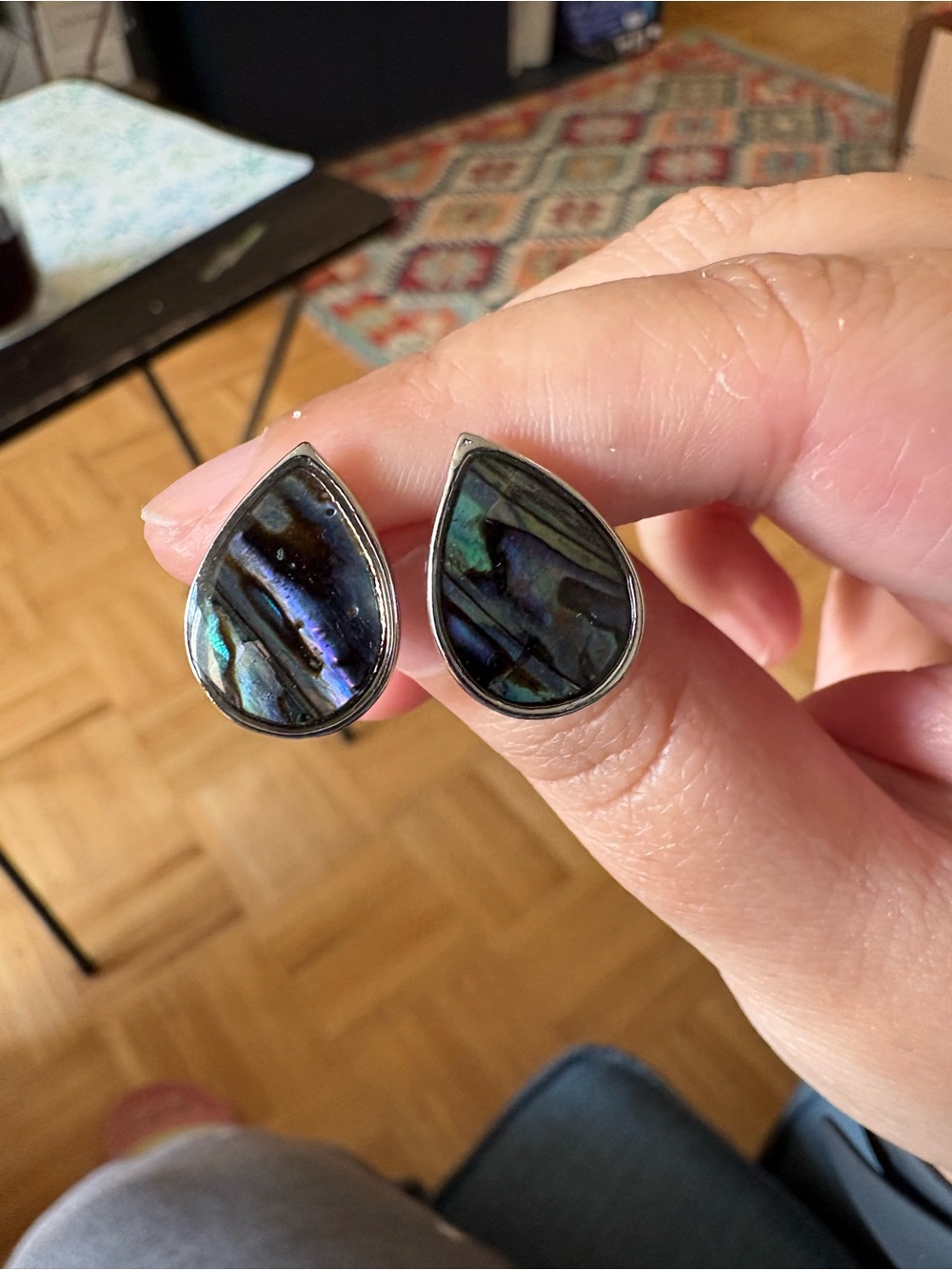 Vintage sterling silver teardrop earrings
